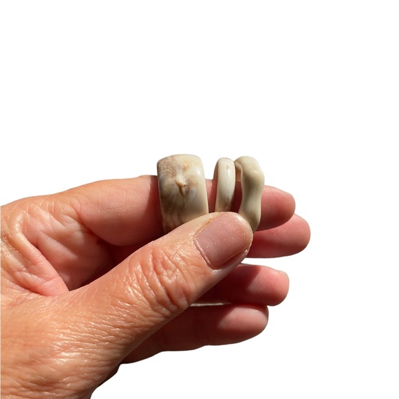 Set of 3 Marbled Chunky Earth Tone Neutral Rings - Picture 5 of 11